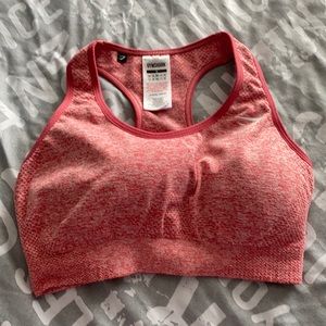 GYMSHARK OMBRÉ PINK SEAMLESS SPORTS BRA